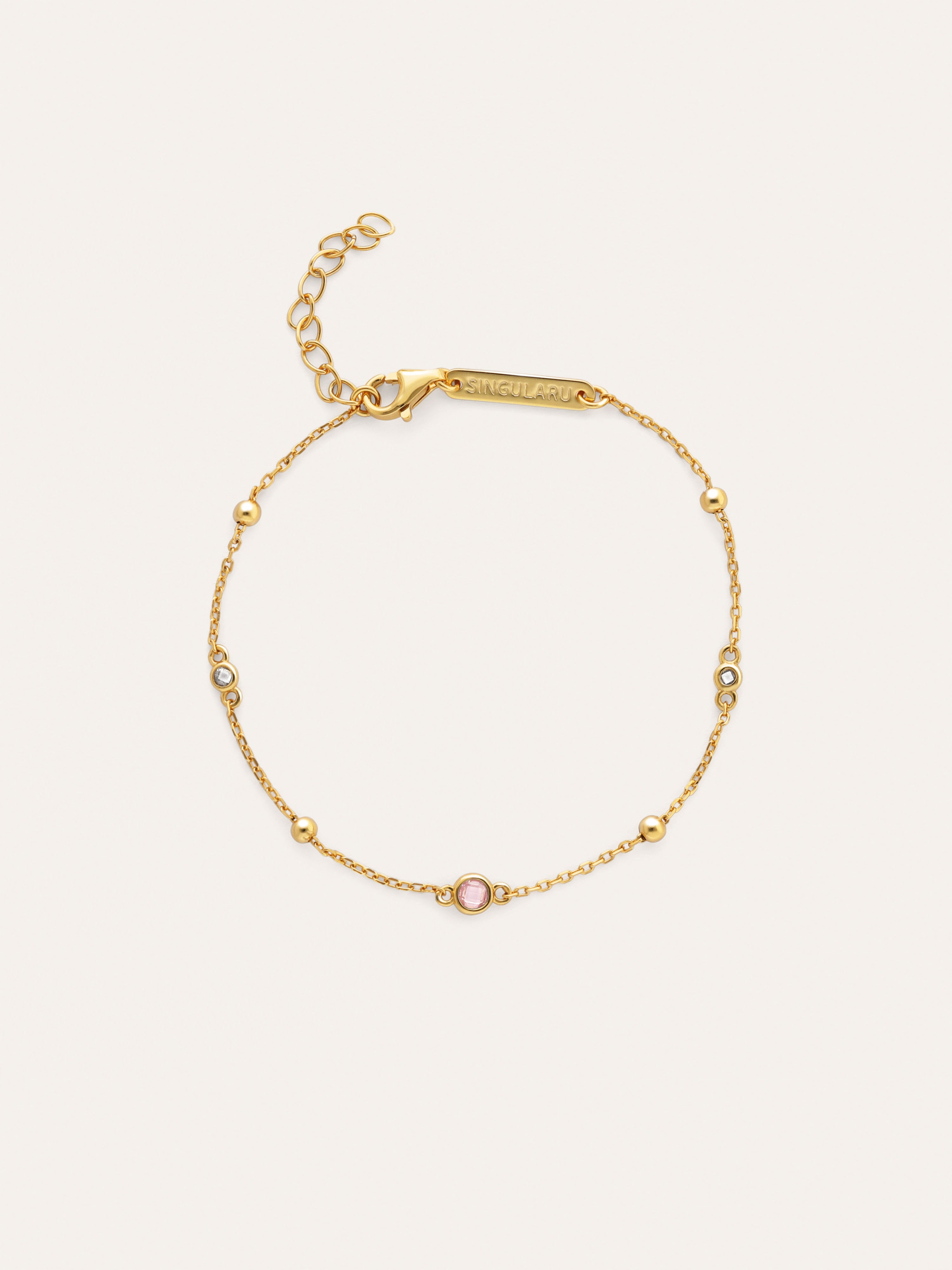Birthstone Armband Silber, vergoldet