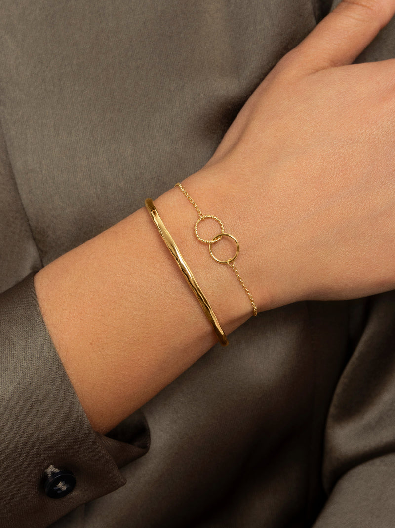 Circles Twist Armband, vergoldet