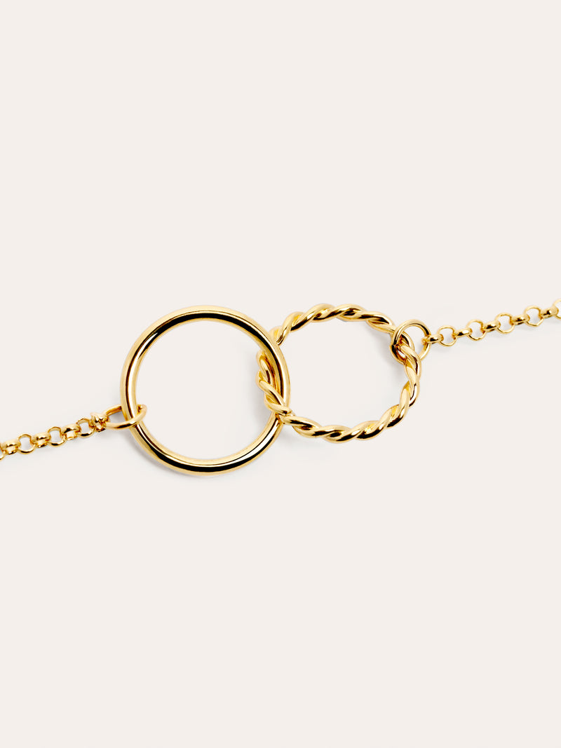 Circles Twist Armband, vergoldet
