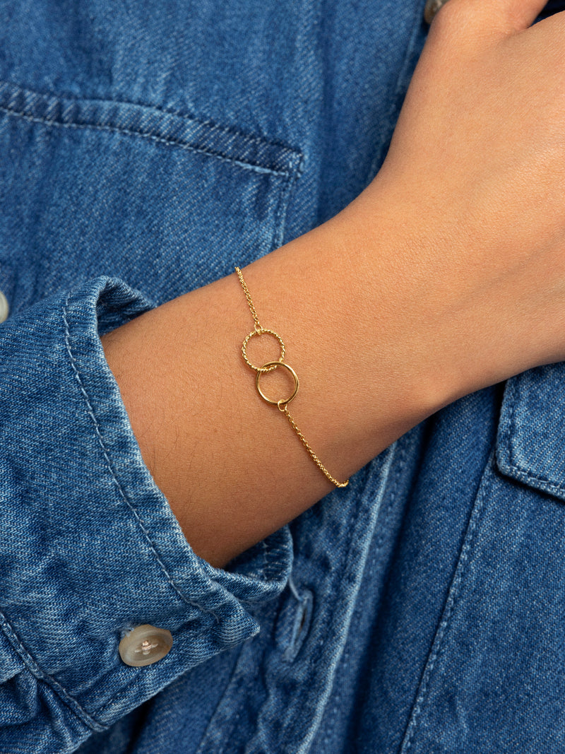 Circles Twist Armband, vergoldet