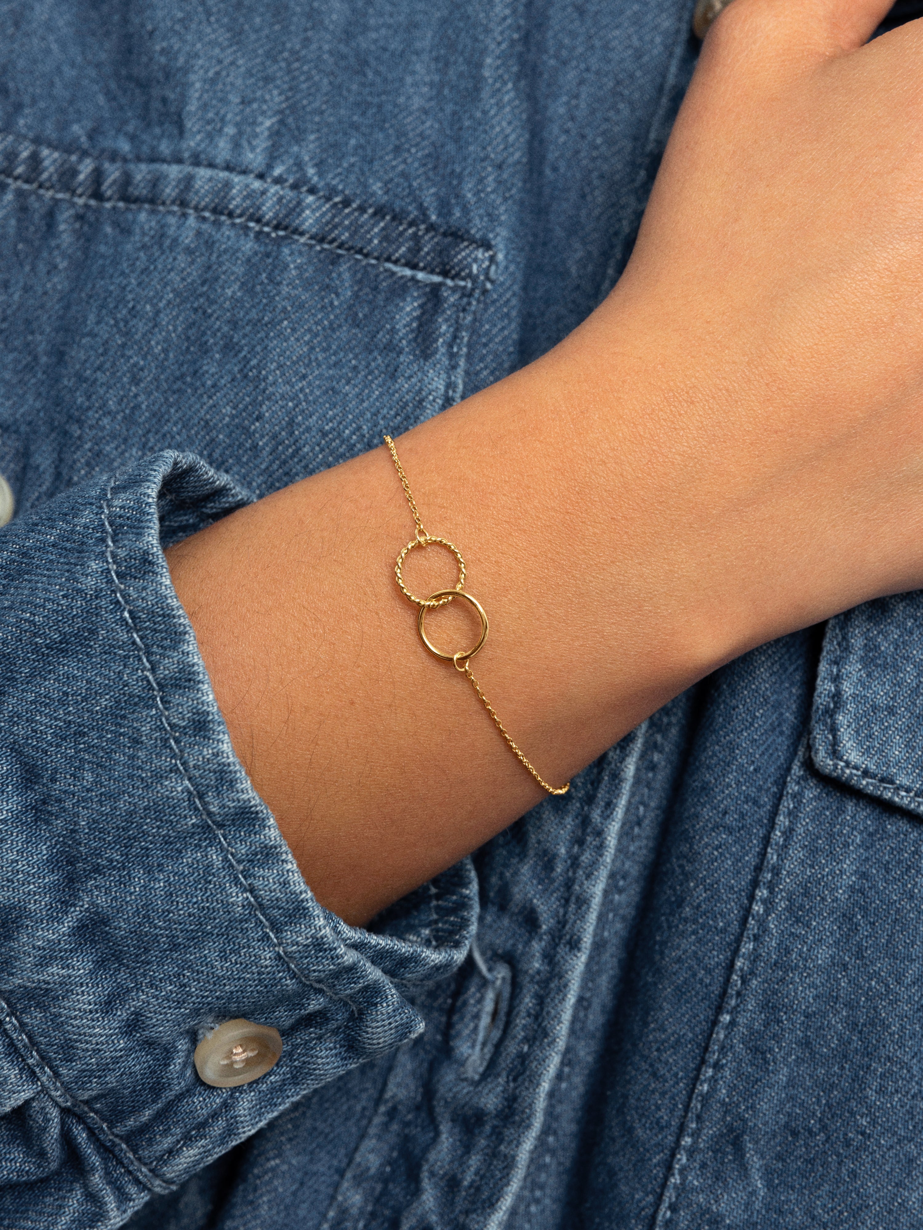 Bracciale Circles Twist Acciaio placcato Oro