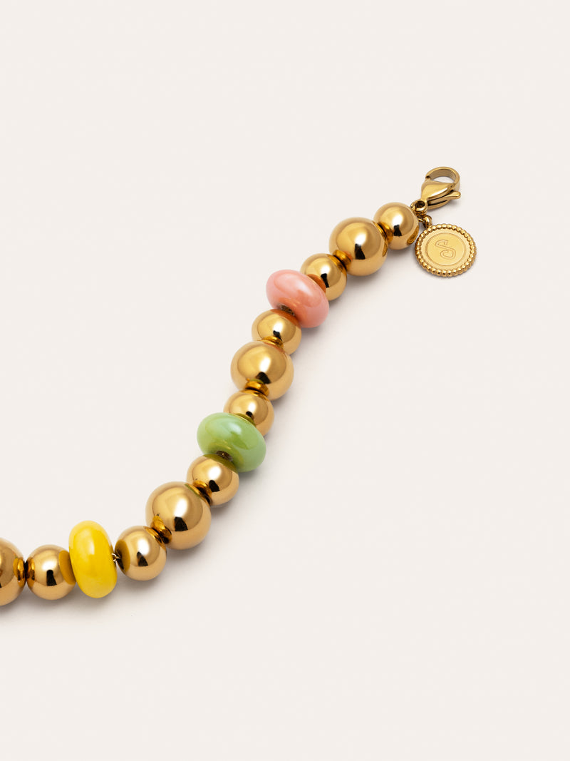 Color Bomb Armband Edelstahl, vergoldet