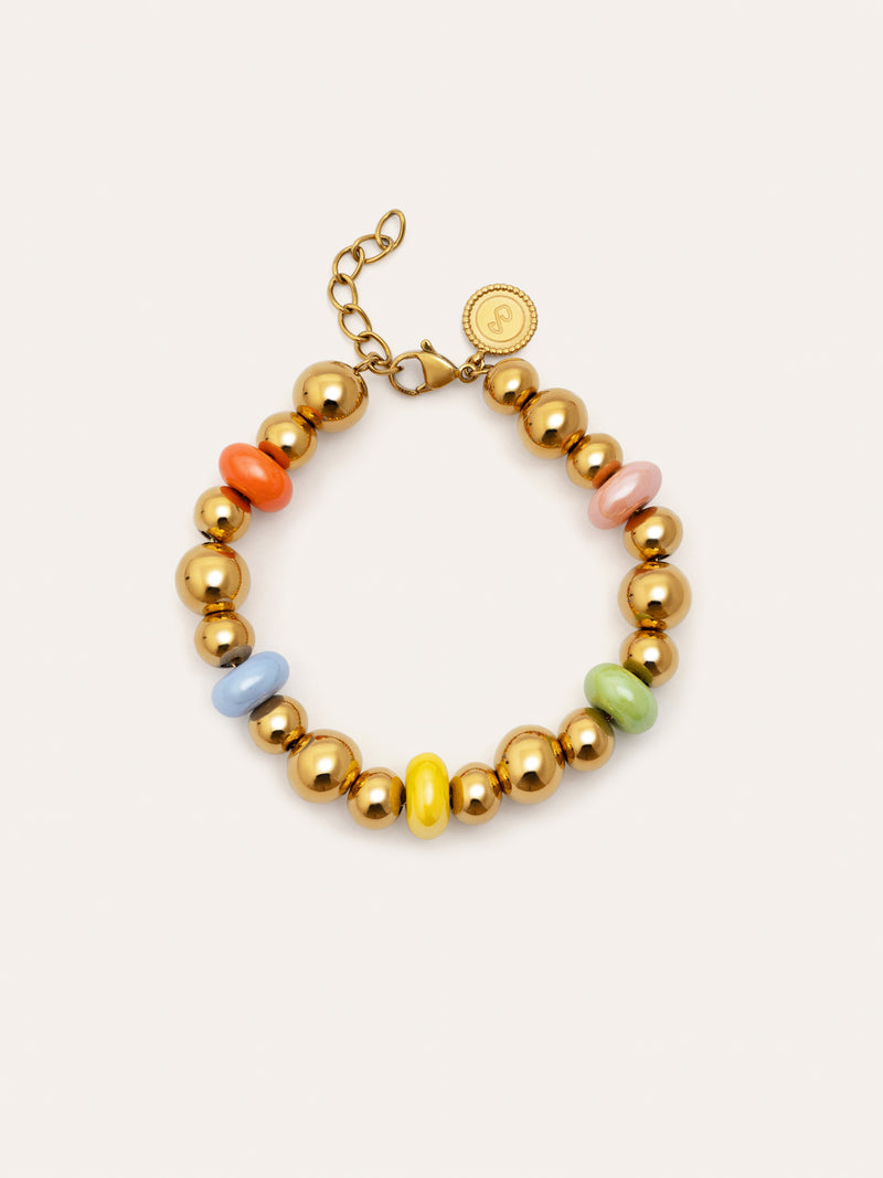 Color Bomb Armband Edelstahl, vergoldet