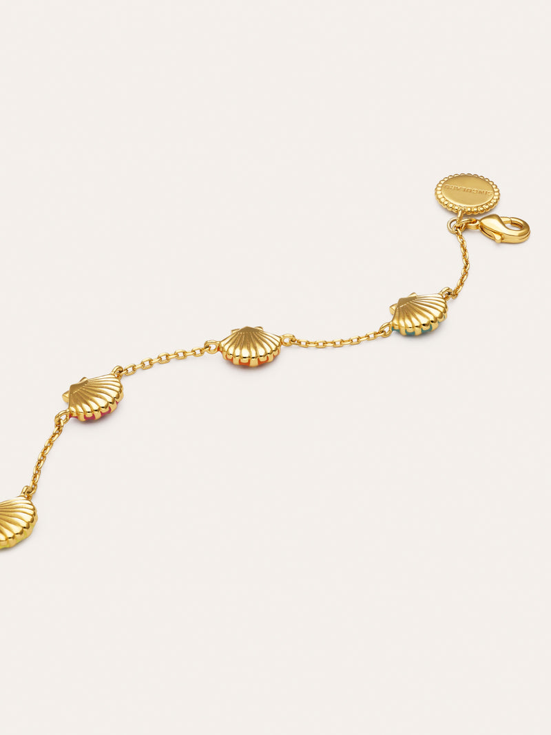 Armband Muscheln Emaille 18kt vergoldet