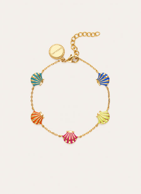 Armband Muscheln Emaille 18kt vergoldet