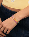 Personalisierbares Armband in Regenbogenfarbe, Edelstahl mit Goldbeschichtung