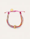 Personalisierbares Armband in Regenbogenfarbe, Edelstahl mit Goldbeschichtung
