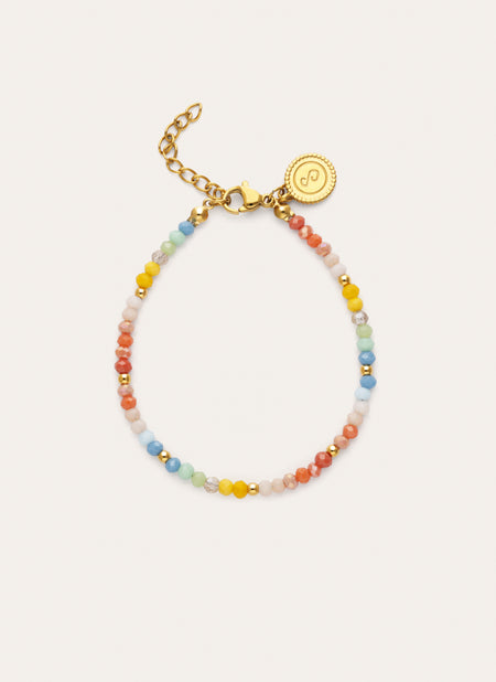 Pastell Kristall Armband Edelstahl Vergoldet