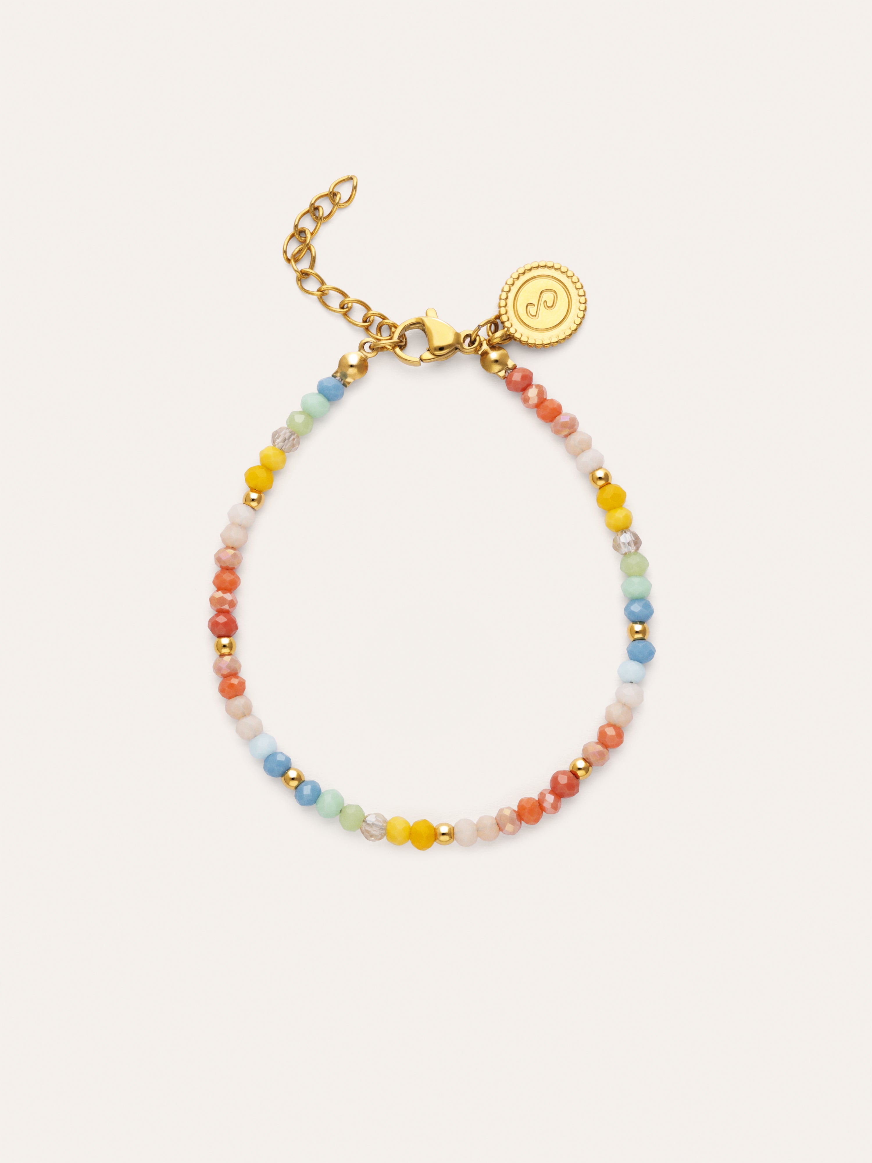 Pastell Kristall Armband Edelstahl Vergoldet