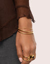 Pulsera Triple Dots Acero Baño Oro