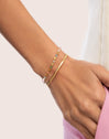 Pulsera Crystals Solar Acero Baño Oro