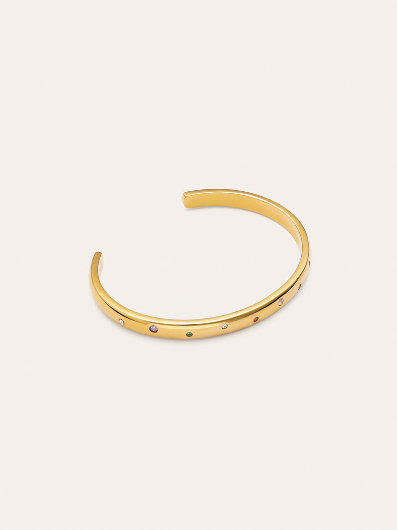 Armband Curve Rainbow Edelstahl vergoldet