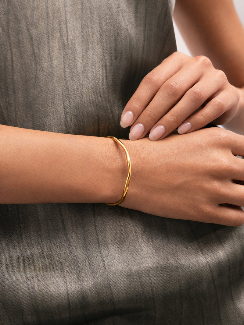 Dane Steel Gold-Plated Cuff Bracelet
