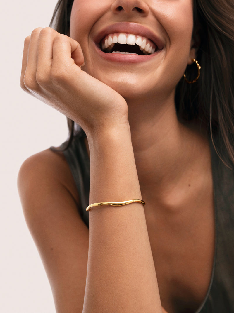 Dane Steel Gold-Plated Cuff Bracelet