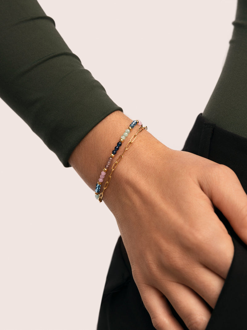 Dye Dots Bruma Armband Edelstahl, vergoldet