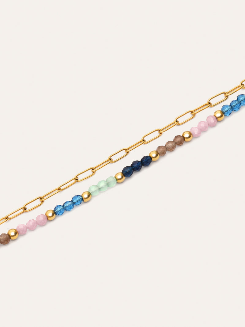 Dye Dots Bruma Armband Edelstahl, vergoldet