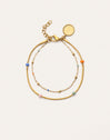 Doppelarmband Carla Emaille Stahl mit Goldbeschichtung