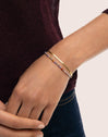 Crystals Lisse Doppel-Armband, Edelstahl, vergoldet
