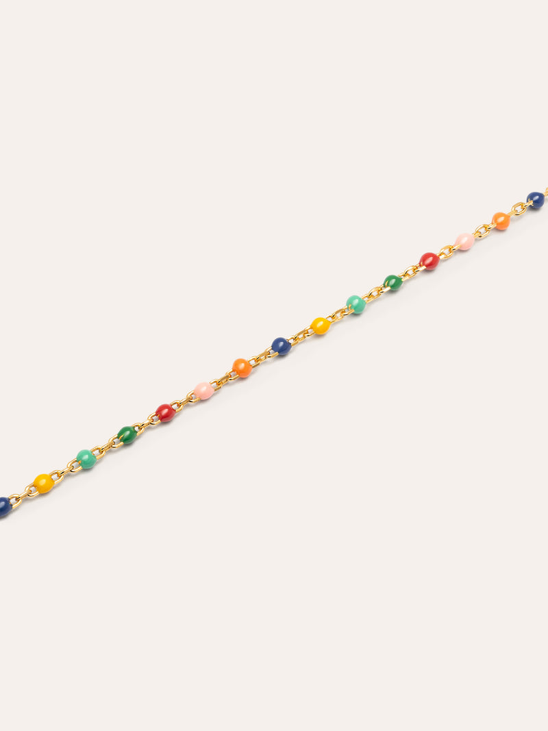 Dots Colors Enamel Armband Silber, vergoldet