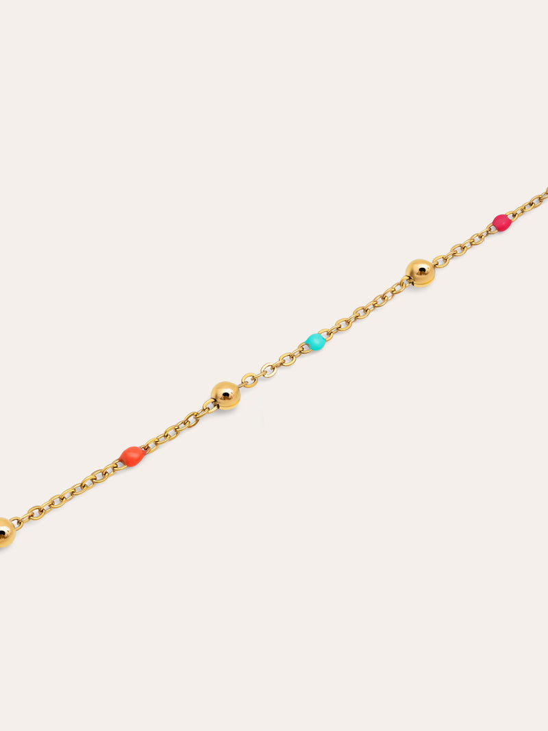 Collar Dots L Colors Enamel Acero Baño Oro