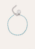 Armband Dots Turquoise Enamel Staal