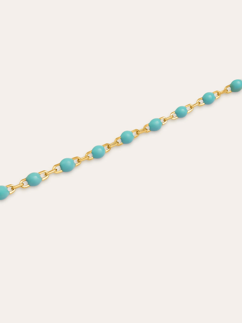 Dots Turquoise Enamel Armband Silber, vergoldet