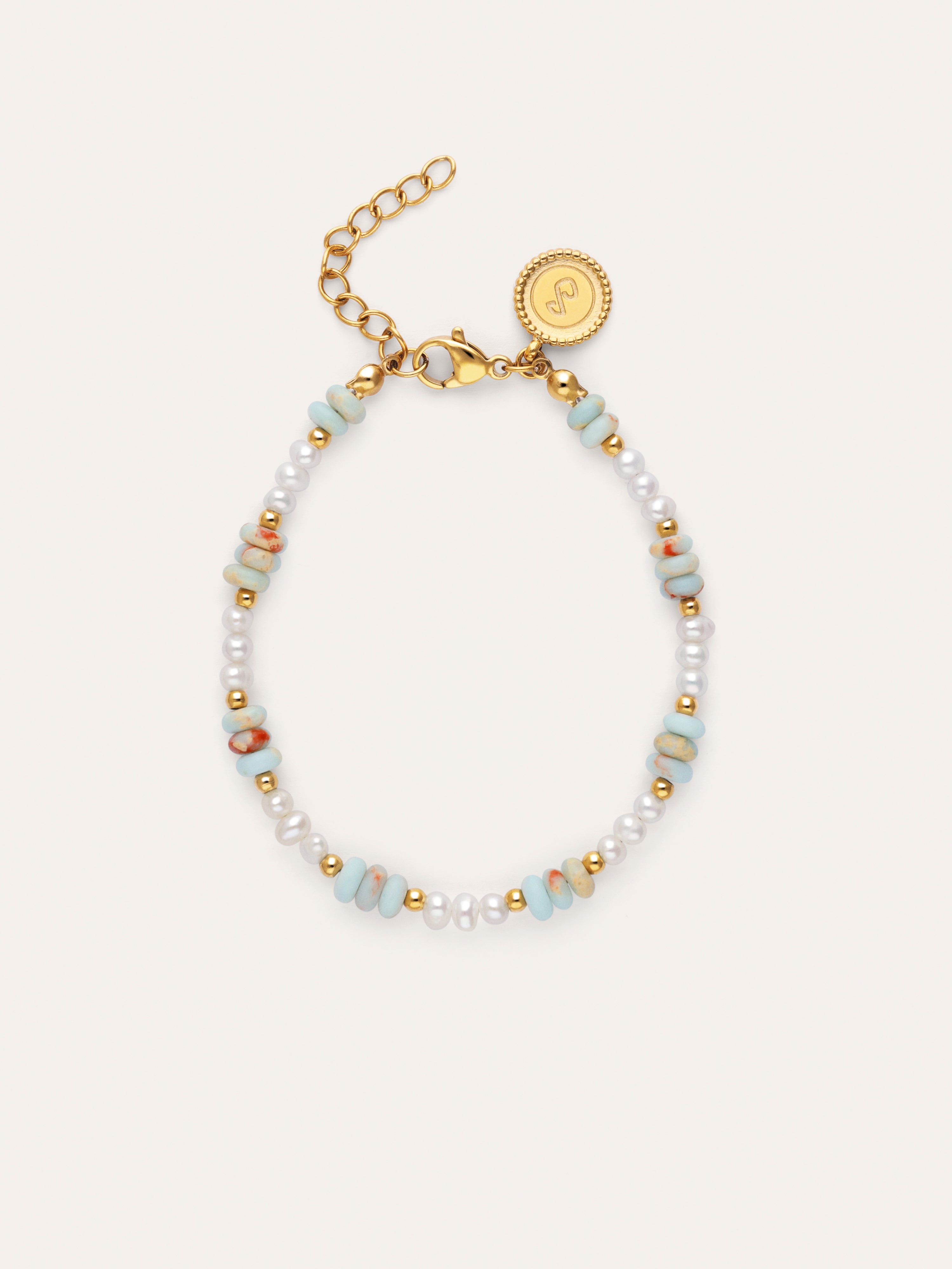 Armband Daylight Perlen Edelstahl vergoldet
