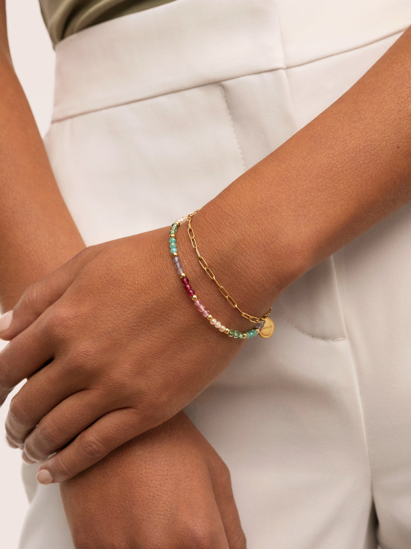 Armband Dye Dots Pastell Stahl Vergoldet