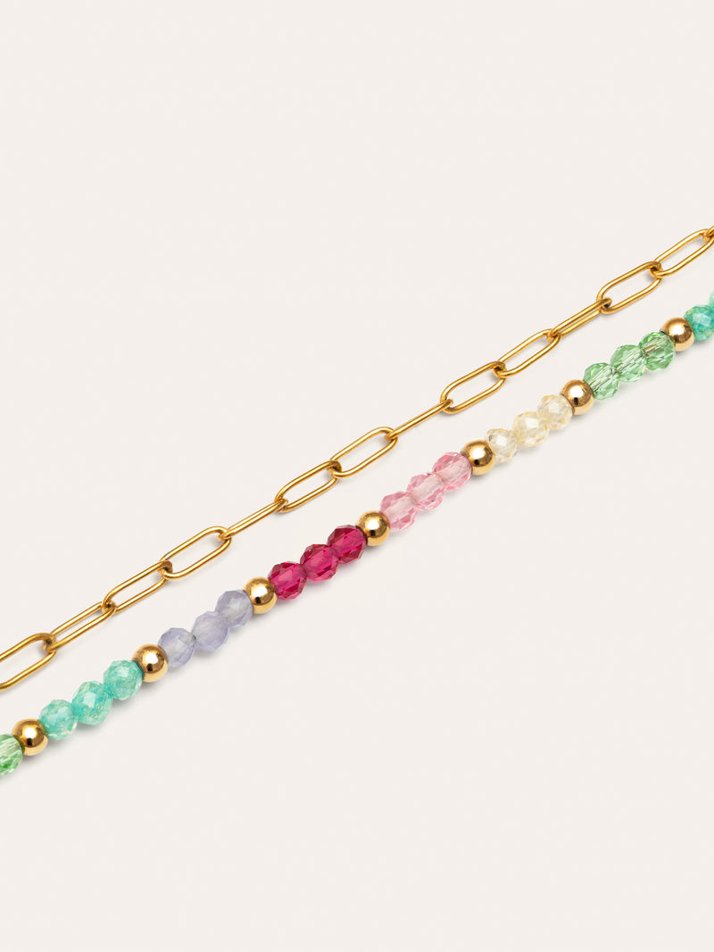 Armband Dye Dots Pastell Stahl Vergoldet