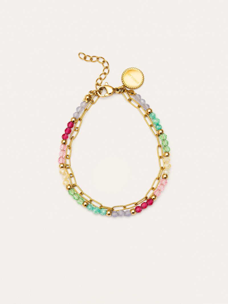 Armband Dye Dots Pastell Stahl Vergoldet