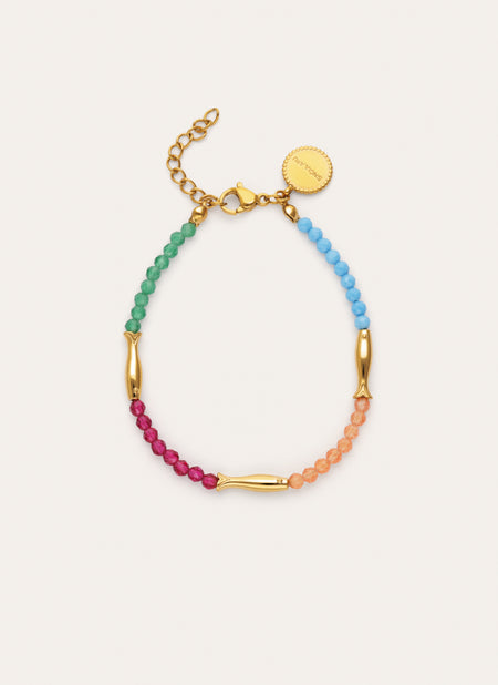 Armband Dye Fische Edelstahl mit Goldbeschichtung