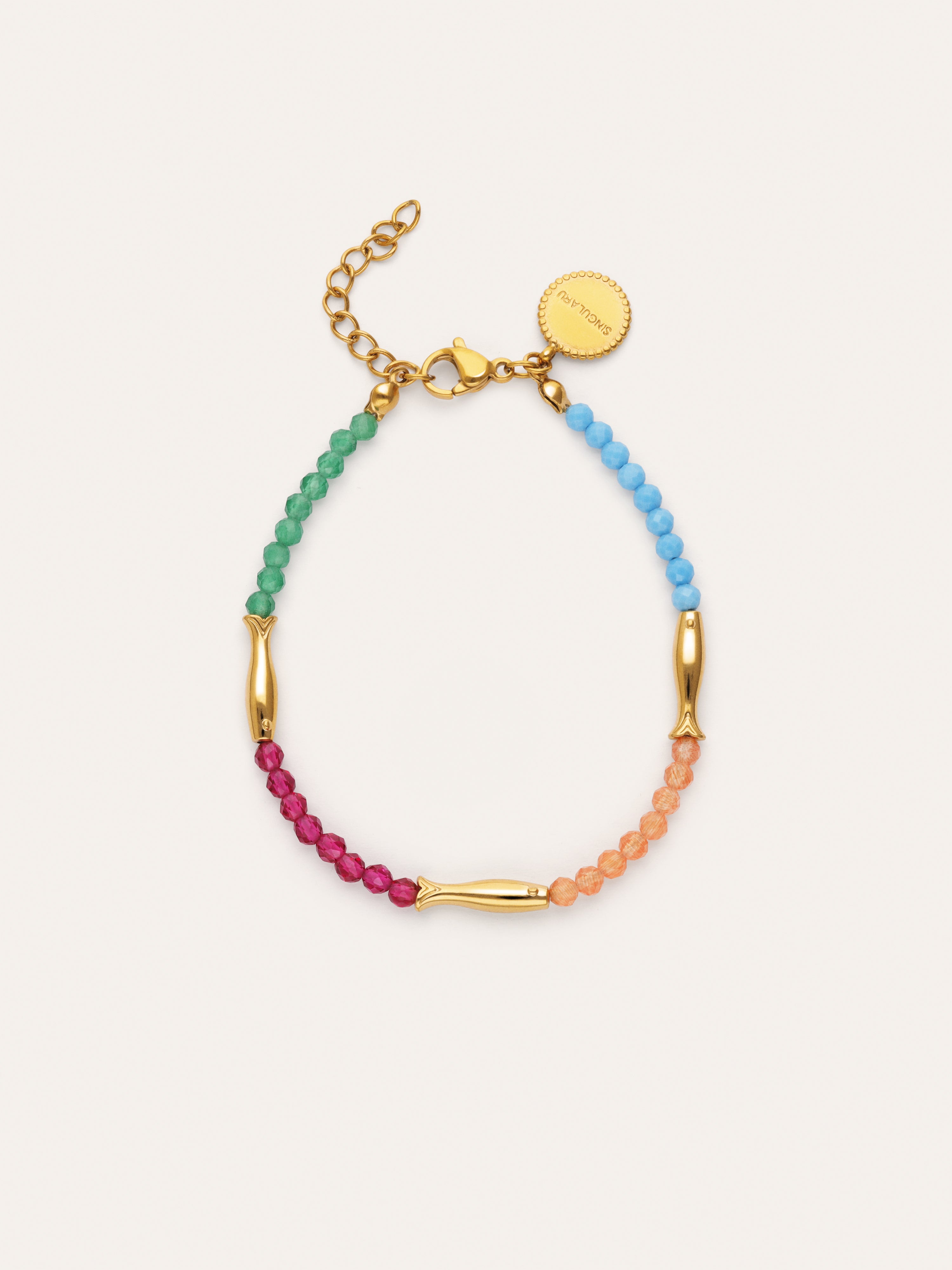 Armband Dye Fische Edelstahl mit Goldbeschichtung