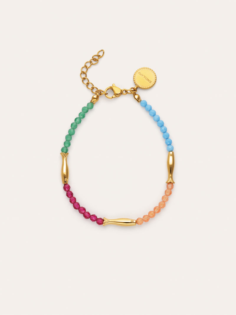 Armband Dye Fische Edelstahl mit Goldbeschichtung