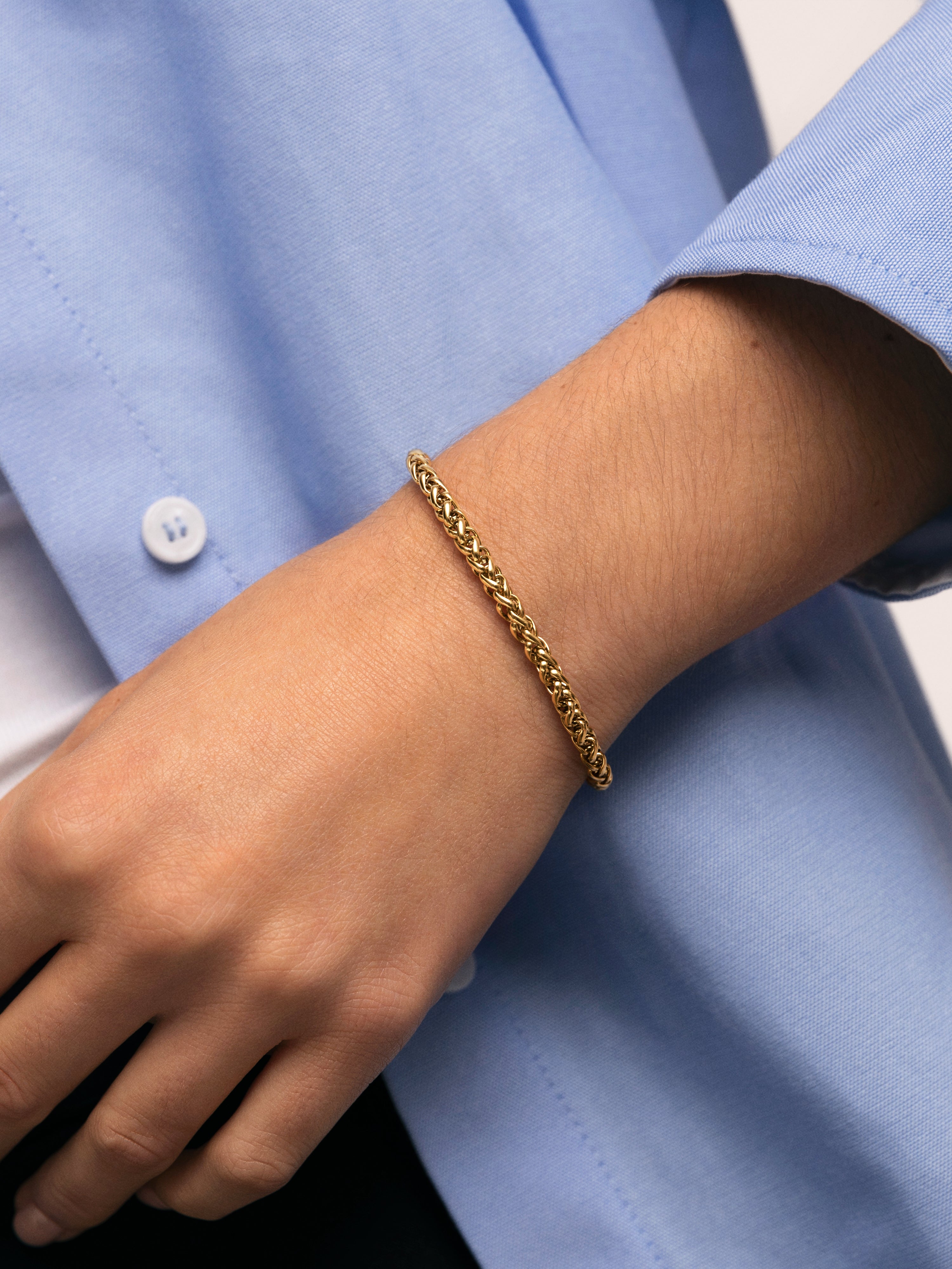 Pulsera Fine Disco Acero Baño Oro