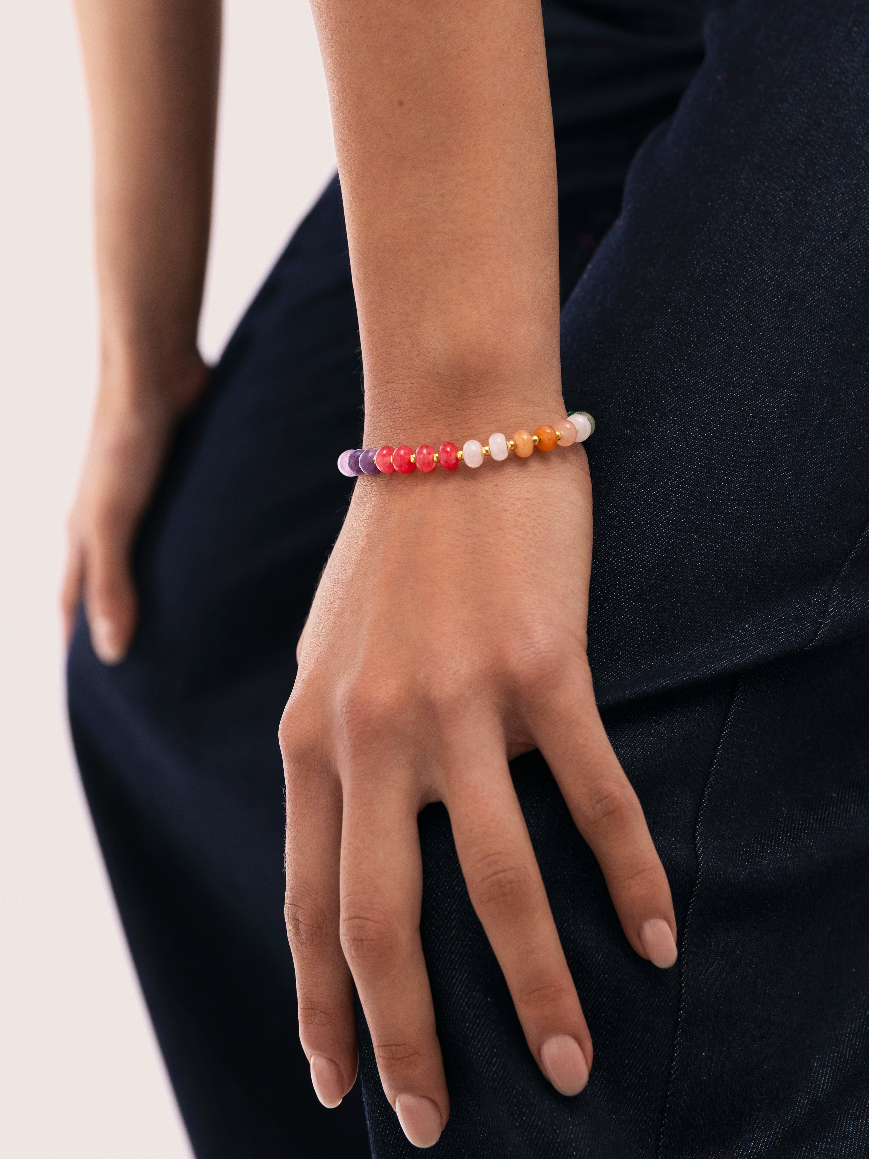Armband Gummy Stones Edelstahl mit Goldbeschichtung