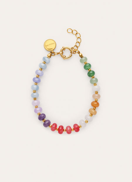 Armband Gummy Stones Edelstahl mit Goldbeschichtung
