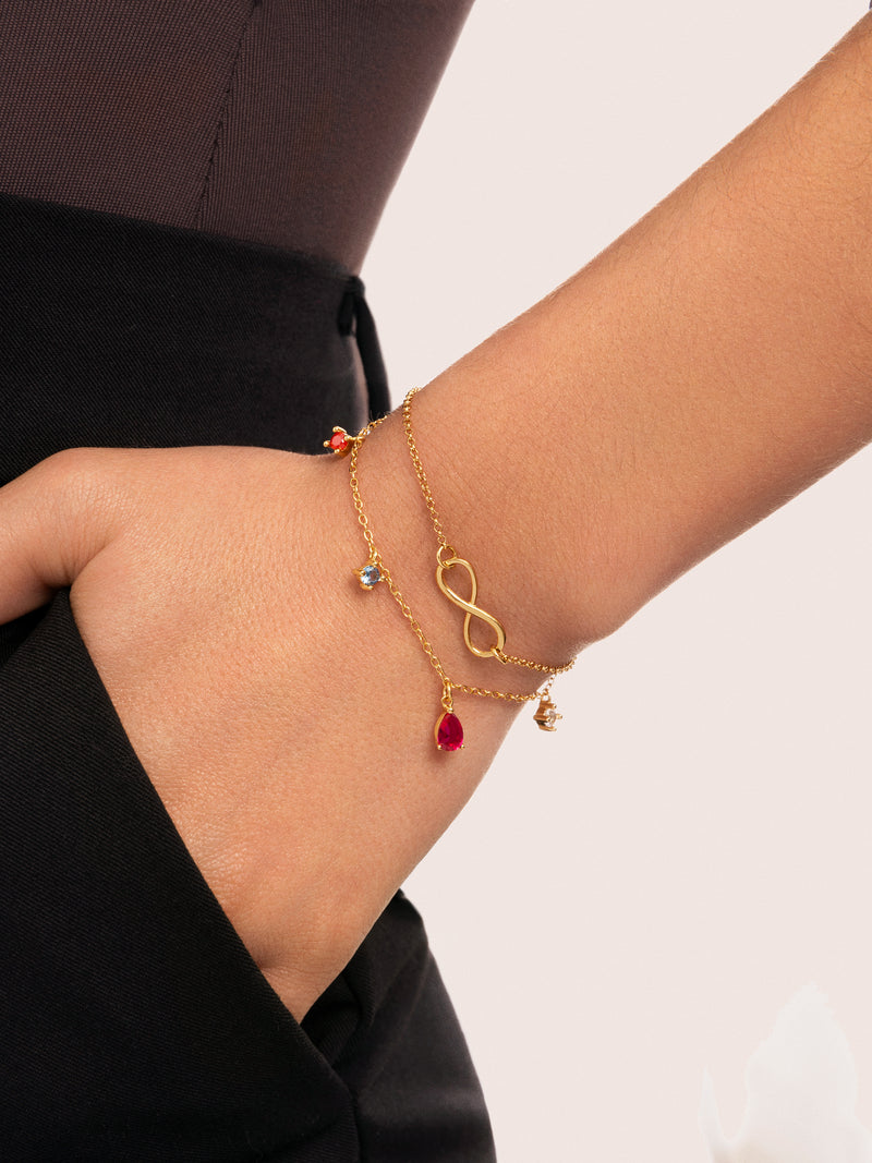 Infinity Armband Silber, vergoldet
