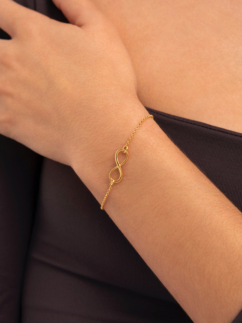 Infinity Armband Silber, vergoldet