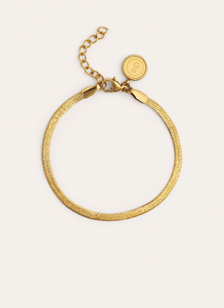 Bracelet Lisse Sparkling Acier Plaqué Or