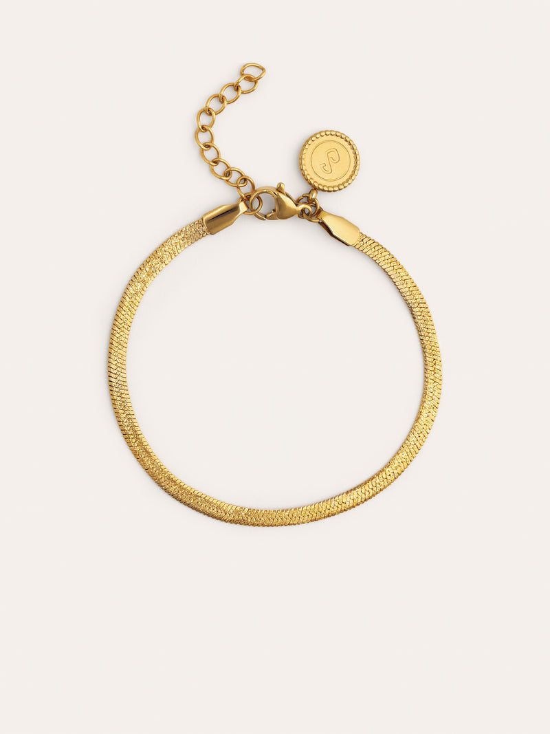 Bracelet Lisse Sparkling Acier Plaqué Or