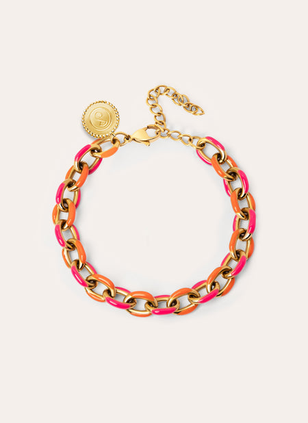 Link Tropical Stainless Steel Gold Bracelet 