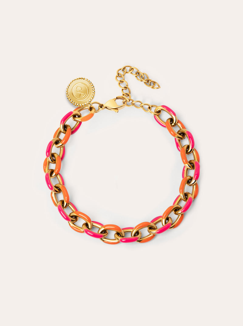 Link Tropical Armband Edelstahl, vergoldet