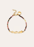 Mama Heart Tourmaline Edelstahl Armband, vergoldet