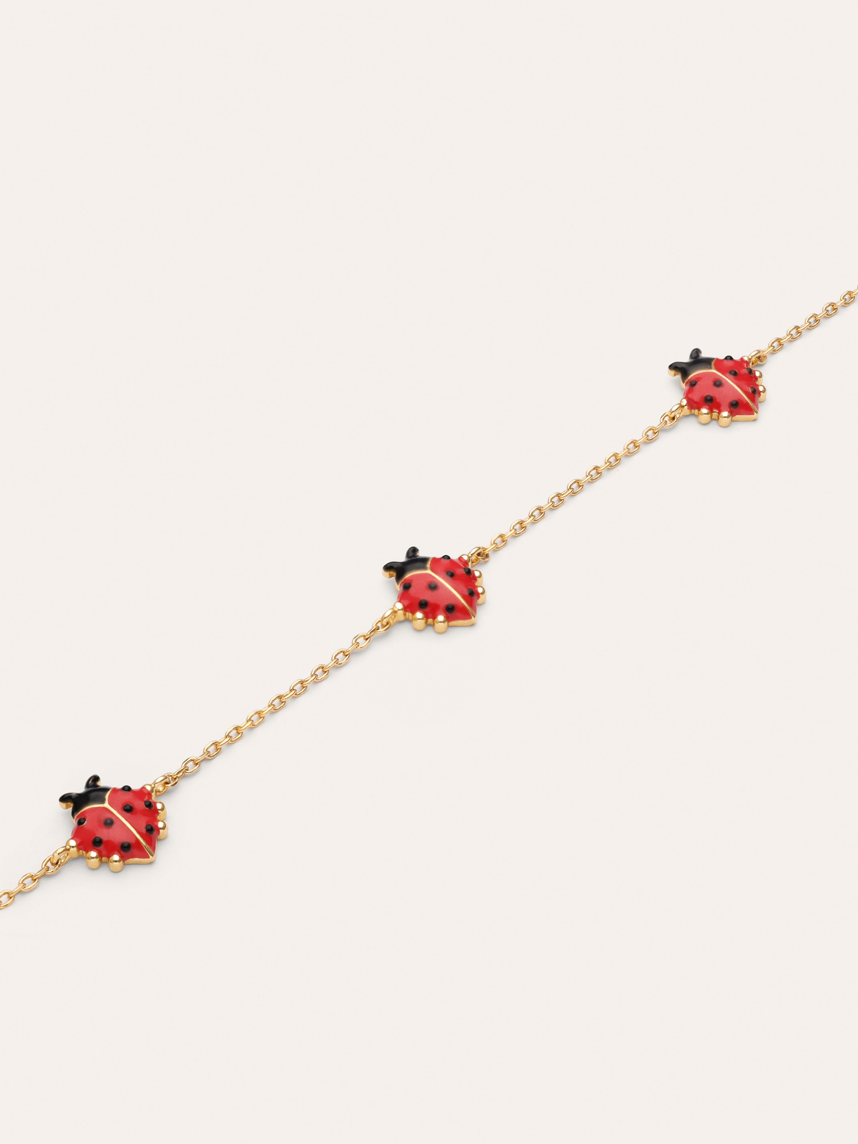 Pulsera Mariquita Baño Oro
