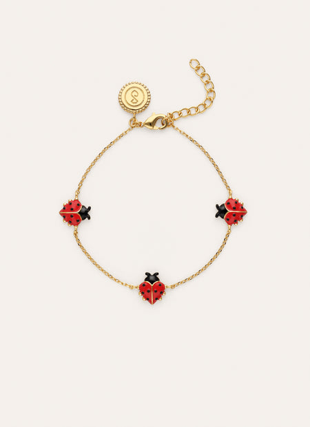 Pulsera Mariquita Baño Oro