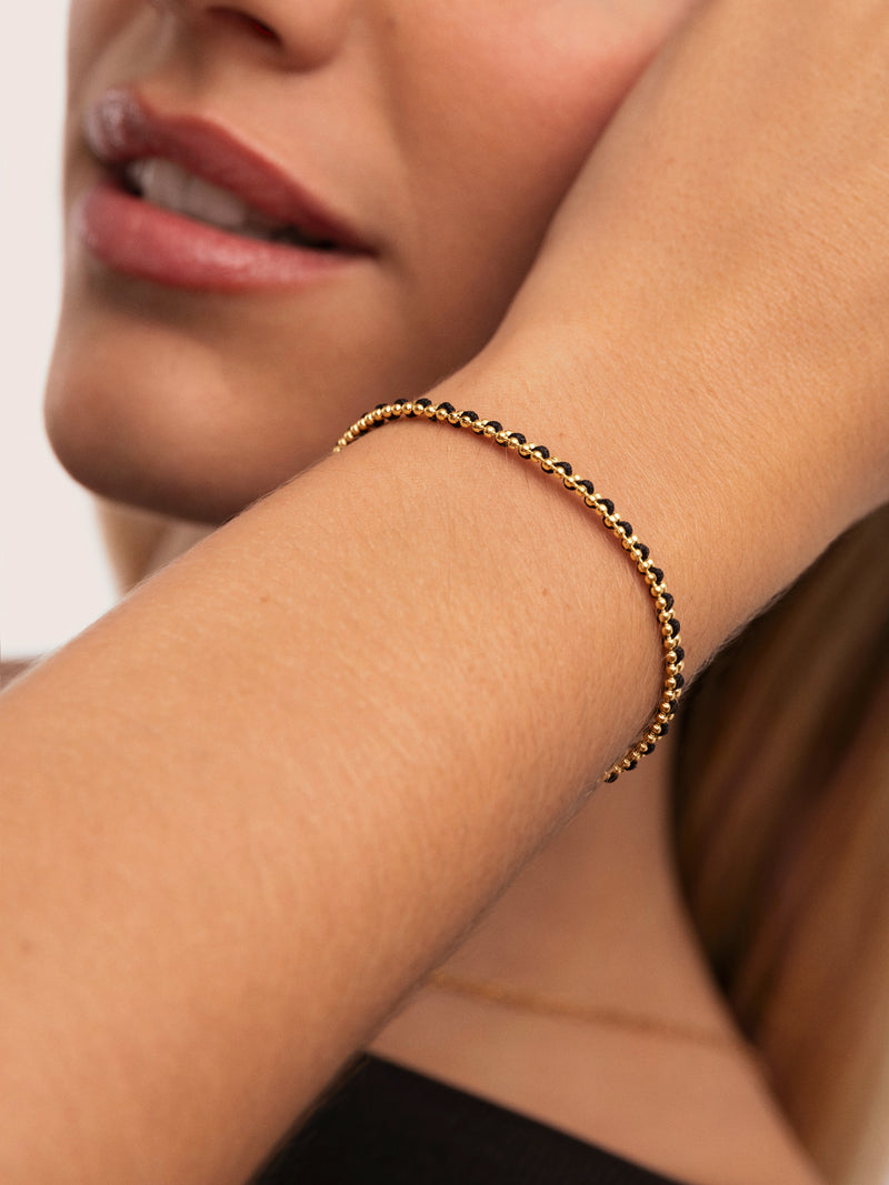 Morgana Black Armband Edelstahl, vergoldet