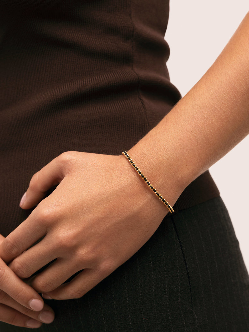 Morgana Black Armband Edelstahl, vergoldet