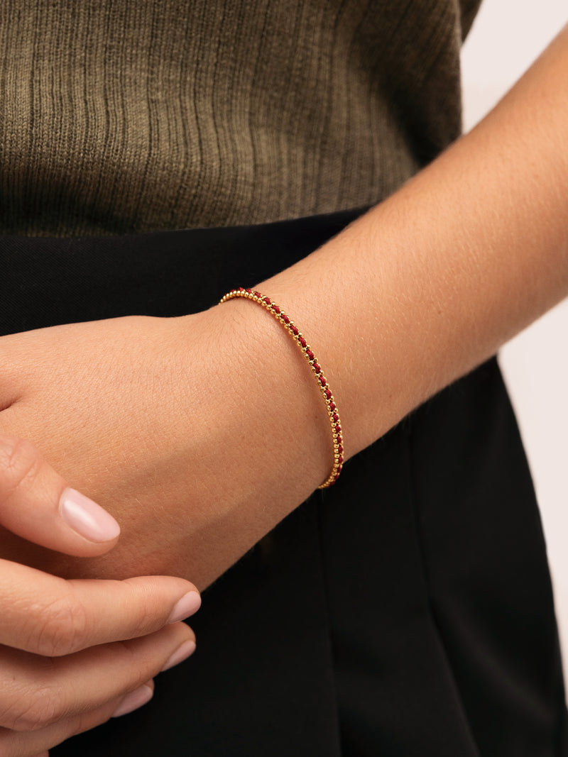 Morgana Red Armband Edelstahl, vergoldet