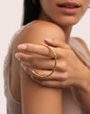 Brazalete Organic River Acero Baño Oro