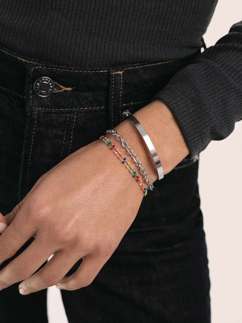 Armband Dots Colors Enamel Stahl